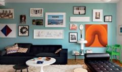 色彩与相框意大利风格混搭客厅装修图片