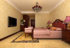 越湖名邸小区设计案例欧式卧室装修图片