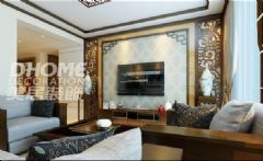 中铁·逸都国际-三居室-140平米-装修设计中式客厅装修图片