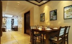 中铁·逸都国际-三居室-140平米-装修设计中式餐厅装修图片