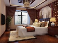 东方玫瑰 -红木林-二居室-138平米-装修设计中式卧室装修图片