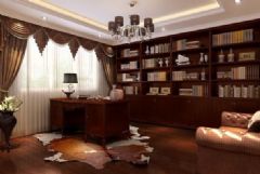 君悦华庭 -三居室-150平米-装修设计美式书房装修图片