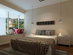 柏嘉半岛-二居室-90平米-装修设计混搭卧室装修图片