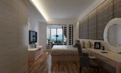水岸星城一居室-58平米-装修设计现代卧室装修图片