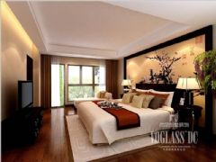 新中式时尚别墅成都尚层装饰中式卧室装修图片