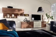5款木制组合电视背景墙设计案例混搭客厅装修图片