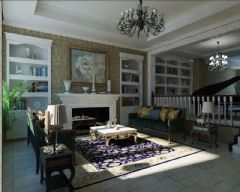 保利石象湖成都尚层装饰美式客厅装修图片