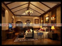 雅居乐美式风格设计案例推荐美式客厅装修图片