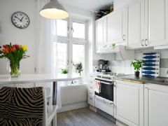 大爱灰白北欧公寓 低调色彩衬托高贵气质欧式厨房装修图片