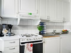大爱灰白北欧公寓 低调色彩衬托高贵气质欧式厨房装修图片