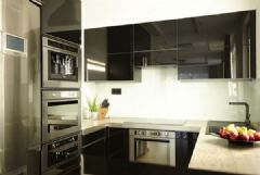 黑白质感LOFT设计 现代化小户型现代厨房装修图片