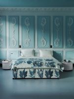 优雅个性水蓝色 个性有格调的空间现代卧室装修图片