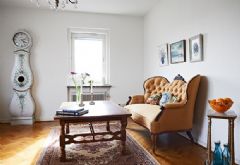 北欧风格木质地板设计的小清新客厅欣赏欧式客厅装修图片