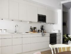 96平米文艺范儿住宅 灰白色调简约家现代厨房装修图片
