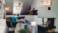 70平米瑞典公寓设计 美丽精致的阁楼现代厨房装修图片