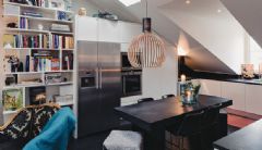 70平米瑞典公寓设计 美丽精致的阁楼现代书房装修图片