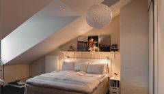 70平米瑞典公寓设计 美丽精致的阁楼现代卧室装修图片