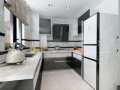 简约时尚黑白色家居 营造清新优雅氛围简约厨房装修图片