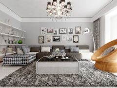 简约时尚黑白色家居 营造清新优雅氛围简约客厅装修图片
