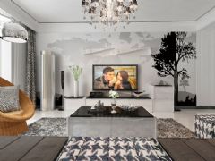 简约时尚黑白色家居 营造清新优雅氛围简约客厅装修图片