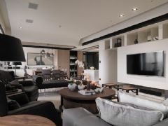 360平的时尚现代空间 深灰色调家居住宅现代客厅装修图片