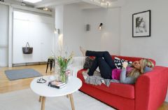 有活力的阁楼公寓 时尚温馨69平米空间现代客厅装修图片