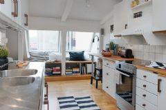 有活力的阁楼公寓 时尚温馨69平米空间现代厨房装修图片