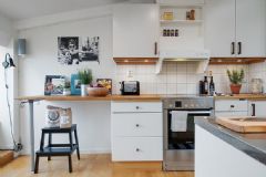 有活力的阁楼公寓 时尚温馨69平米空间现代厨房装修图片