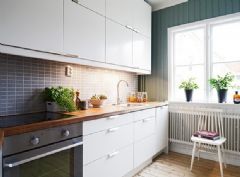 简单温馨的36平米多彩单身公寓现代厨房装修图片