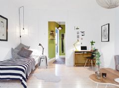简单温馨的36平米多彩单身公寓现代客厅装修图片