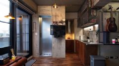 53平米轻工业铁件风公寓 有个性的小屋现代厨房装修图片