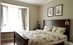大气华丽两居室住宅 美式风格小户型美式卧室装修图片