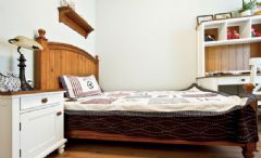 大气华丽两居室住宅 美式风格小户型美式卧室装修图片