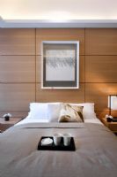 沙发与空间色调绝美的搭配 108平日式清新美居现代卧室装修图片