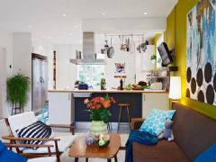 缤纷多彩的复式公寓 营造温暖有活力的家现代客厅装修图片
