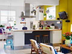 缤纷多彩的复式公寓 营造温暖有活力的家现代厨房装修图片