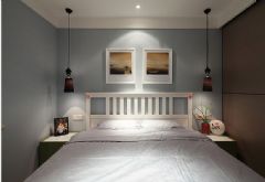 89平米清新小三房 宜家与现代风格混搭现代卧室装修图片