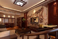 东亚国际城142平·中式风格的独特魅力中式客厅装修图片