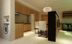 71平米的三口之家 现代简约风格两居室现代简约厨房装修图片