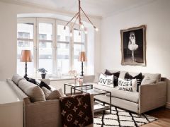 柔和時尚的瑞典公寓 典雅温馨的空间现代客厅装修图片