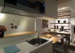100平米混搭风格设计 简约灰色调住宅混搭厨房装修图片