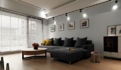 100平米混搭风格设计 简约灰色调住宅混搭客厅装修图片