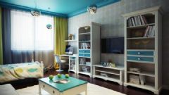 简洁的公寓布置 五彩色调增加梦幻元素简约书房装修图片