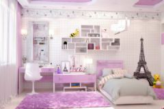 简洁的公寓布置 五彩色调增加梦幻元素简约卧室装修图片