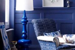 宁静淡雅蓝色系家居 大胆的色彩运用现代客厅装修图片