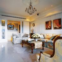 素白映照低调奢华的雅致古典家装美式客厅装修图片