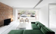 清新绿色 法国极简约公寓设计简约客厅装修图片