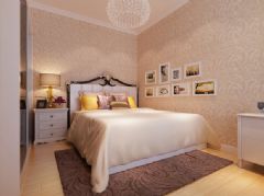 90平两室两厅装修 柔和清雅淡紫色家居现代卧室装修图片