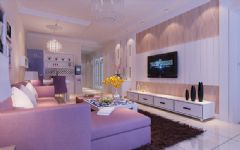 90平两室两厅装修 柔和清雅淡紫色家居现代客厅装修图片