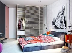 单身女孩的时尚公寓 精致优雅摩登范儿现代卧室装修图片